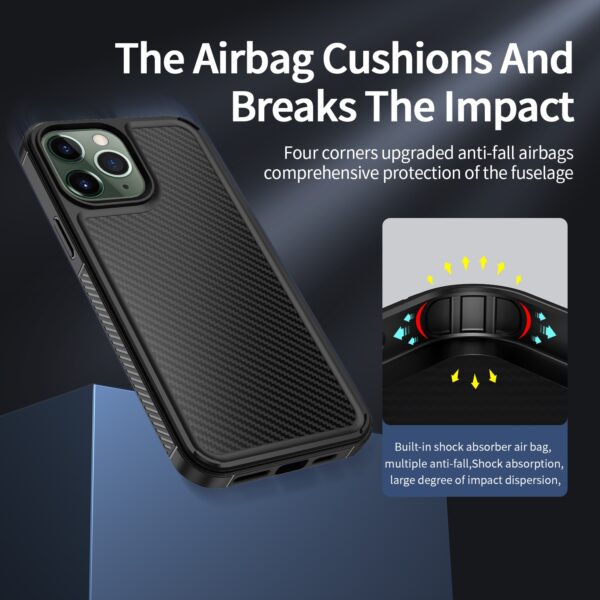 iPhone 11 Pro Max Forerunner TPU+PC Phone Case (Carbon Fiber Black)