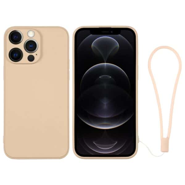 iPhone 12 Pro Silicone Cover med Håndledsrem - Lotus Pink