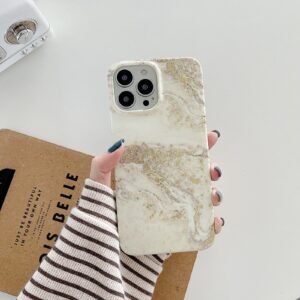 iPhone 12 / 12 Pro Glitter Marble Cover Grey platinum