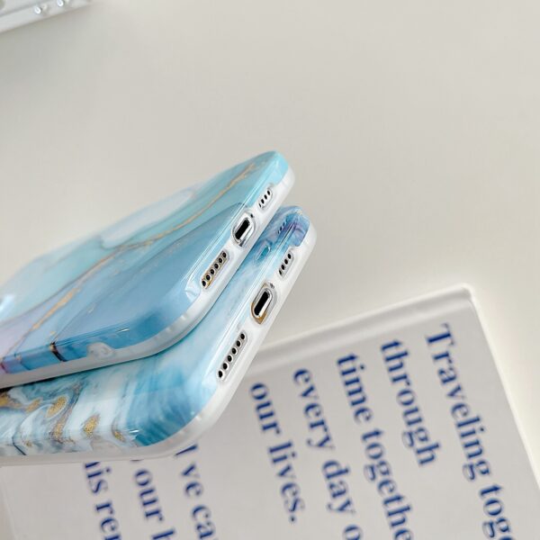 iPhone 12/12 Pro Glitter Marble cover Lilla Guld