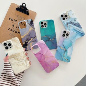 iPhone 11 Glitter Marble cover Grey platinum