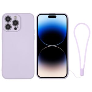 iPhone silikone cover med håndledsrem i lyse lilla