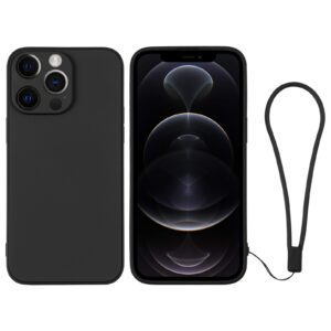 iPhone 12 Pro Silicone cover med håndledsrem - Sort