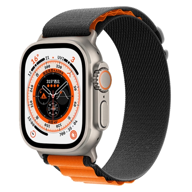 Apple Watch Ultra 49mm Alpine Loop rem - Sort Orange