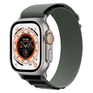 Apple Watch Ultra 49mm Alpine Loop rem - Sort Grøn