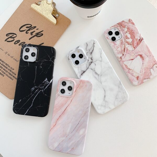 iPhone Marble TPU Cover i hvid