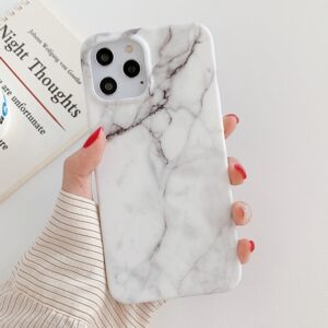 iPhone 12 Marble Frosted Cover Hvid