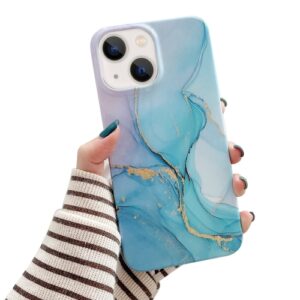iPhone marble case gilt blue