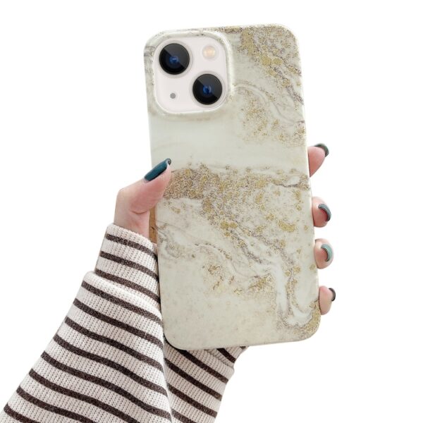 iPhone 14 Plus Glitter Marble Grey platinum
