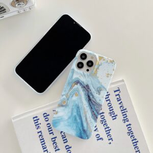 iPhone 14 Plus Glitter Marble cover Lilla Guld