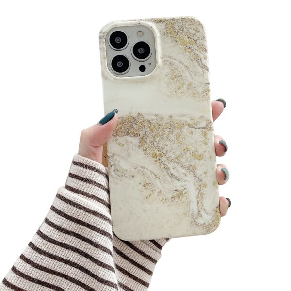 iPhone 14 Pro Glitter Marble Grey platinum