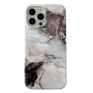 iPhone 14 Plus 2 i 1 Aftagelig Marble Pattern Cover Sort og Hvid