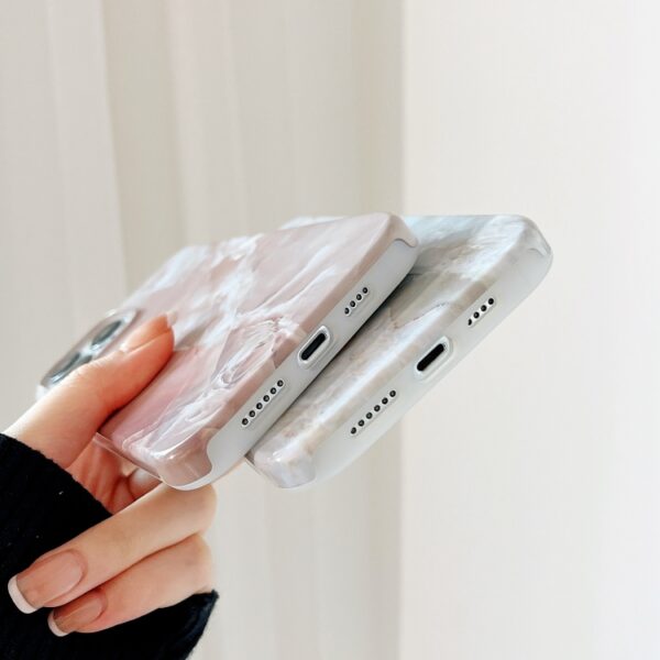 iPhone 13 2 i 1 Aftagelig Marble Pattern Cover Sort og Hvid