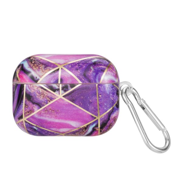 AirPods Pro 2 Electroplate Marble Pattern Case med krog - Lilla