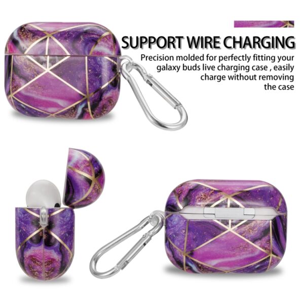 AirPods Pro 2 Electroplate Marble Pattern Case med krog - Lilla