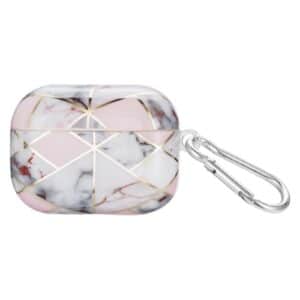 AirPods Pro Electroplate Marble Pattern Case med krog - Pink