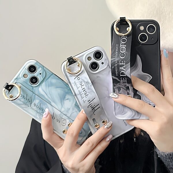 iPhone 14 Plus Marble Lanyard Cover Grøn