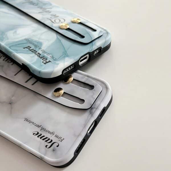 iPhone 14 Plus Marble Lanyard Cover Grøn