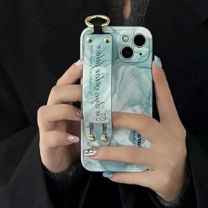 iPhone 13 Pro Max Marble Lanyard Cover Grøn