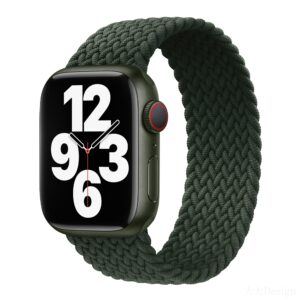 Apple Watch 45/44/42mm Nylon Braided rem - Fir Grøn