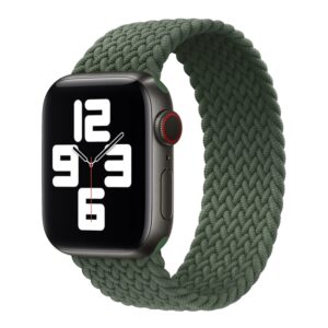 Apple Watch 45/44/42mm Nylon Braided rem - Oliven Grøn