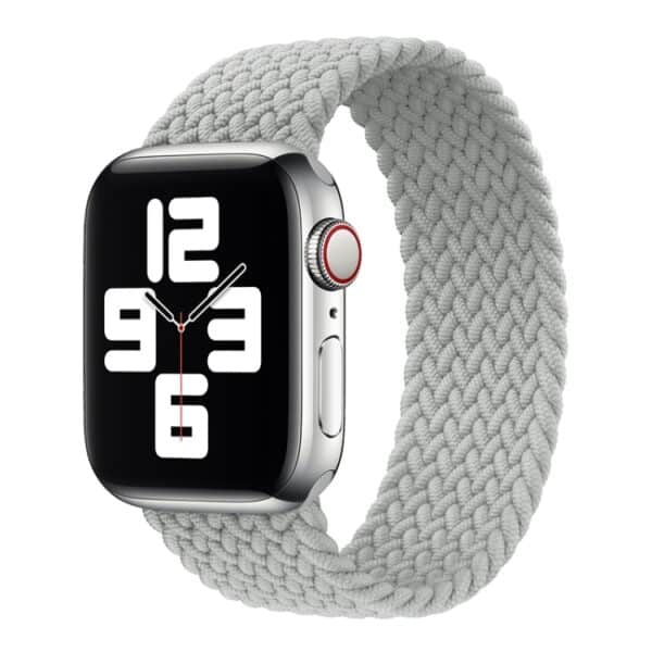 Apple Watch 45/44/42mm Nylon Braided rem - Pearl Hvid