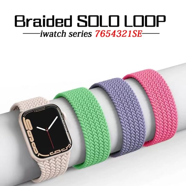 Apple Watch 45/44/42mm Nylon Braided rem - Sort
