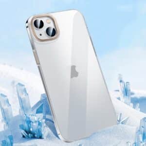 iPhone 14 Metal Key Crystal PC Cover Gennemsigtigt