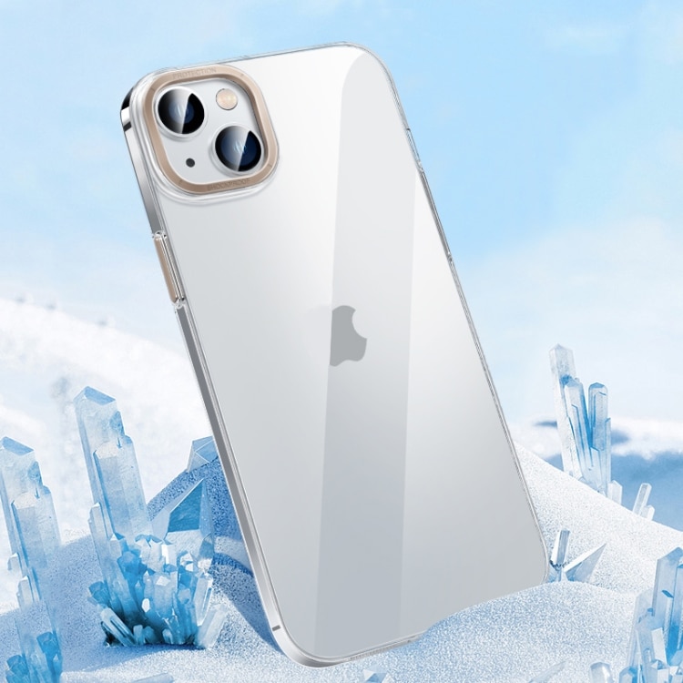 iPhone 14 Metal Key Crystal PC Cover Gennemsigtigt