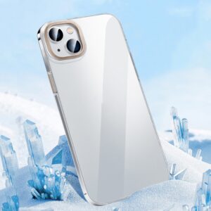 iPhone 14 Plus Metal Key Crystal PC Cover Gennemsigtigt