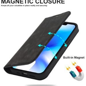 iPhone 14 Plus MagSafe læder flipcover - Sort