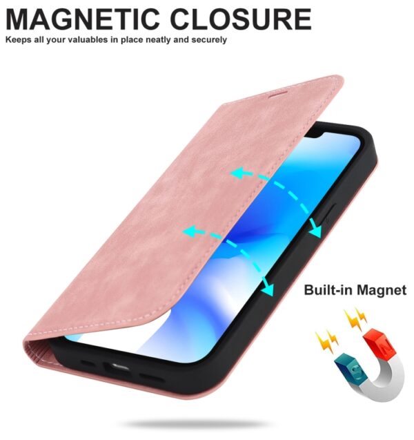 iPhone 14 Plus MagSafe læder flipcover - Pink