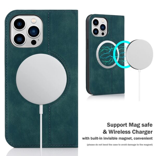 iPhone 14 Pro Max MagSafe læder flipcover - Blå