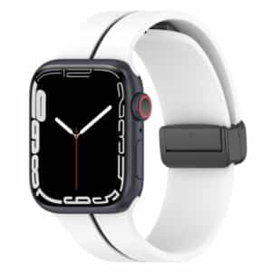 Apple Watch Ultra 49mm Buckle Silikone rem - Hvid Sort