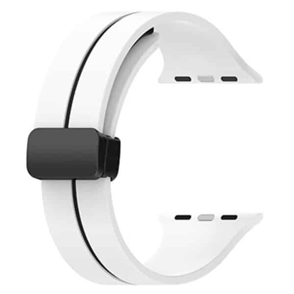 Apple Watch Silikone rem - Hvid Sort - Billede 4