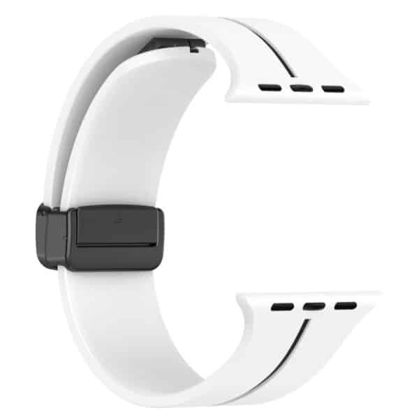 Apple Watch Silikone rem - Hvid Sort - Billede 3