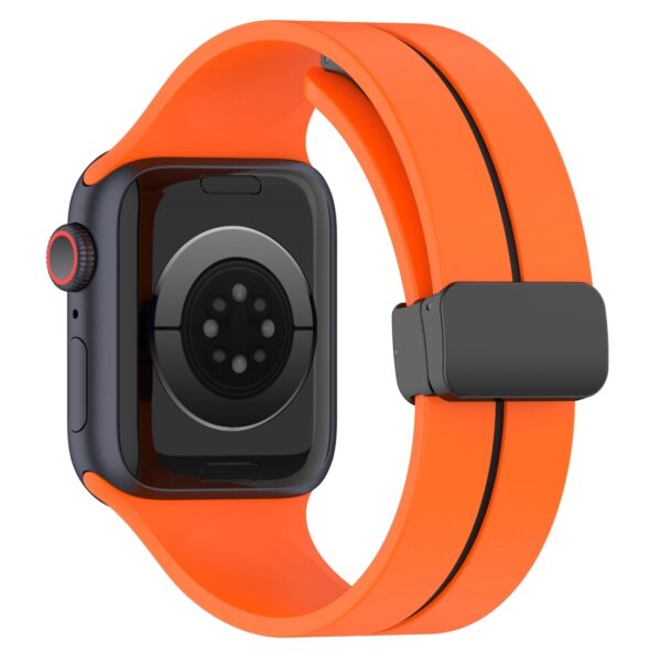 Apple Watch Silikone rem - Orange Sort - Billede 2