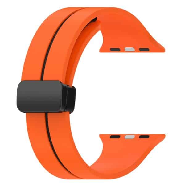 Apple Watch Silikone rem - Orange Sort - Billede 4