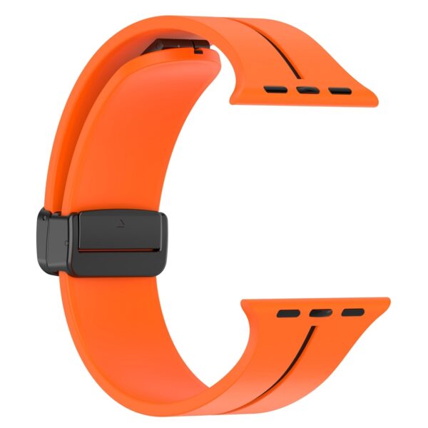 Apple Watch Silikone rem - Orange Sort - Billede 3