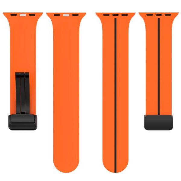 Apple Watch Silikone rem - Orange Sort - Billede 5