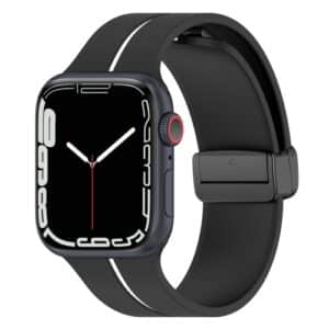 Apple Watch Ultra 49mm Buckle Silikone rem - Sort Hvid
