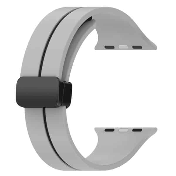 Apple Watch Silikone rem - Lyse Grå Sort - Billede 4
