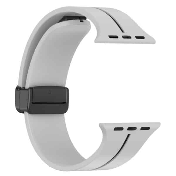 Apple Watch Silikone rem - Lyse Grå Sort - Billede 3
