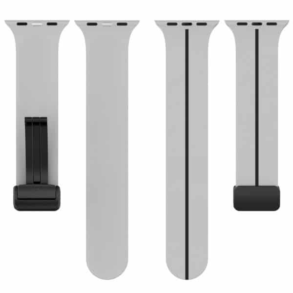 Apple Watch Silikone rem - Lyse Grå Sort - Billede 5