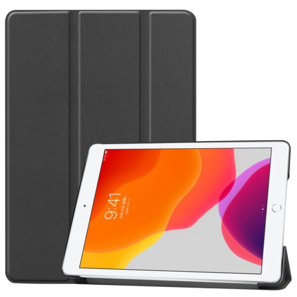 iPad 10,2 Tre Fold læder flipcover Sort