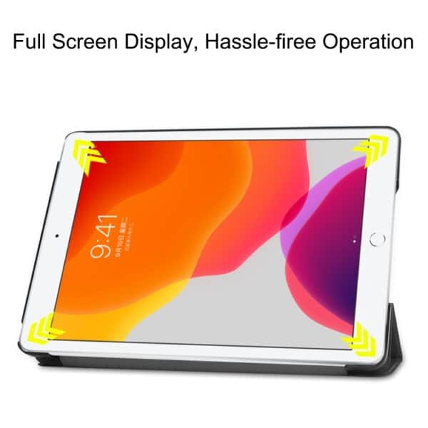 iPad 10,2 Tre Fold læder flipcover Sort