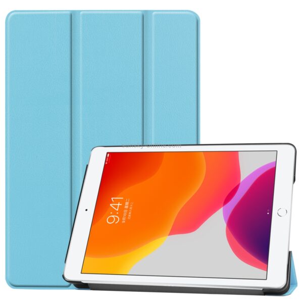 iPad 10.2 Tre Fold læder flipcover Sky Blå