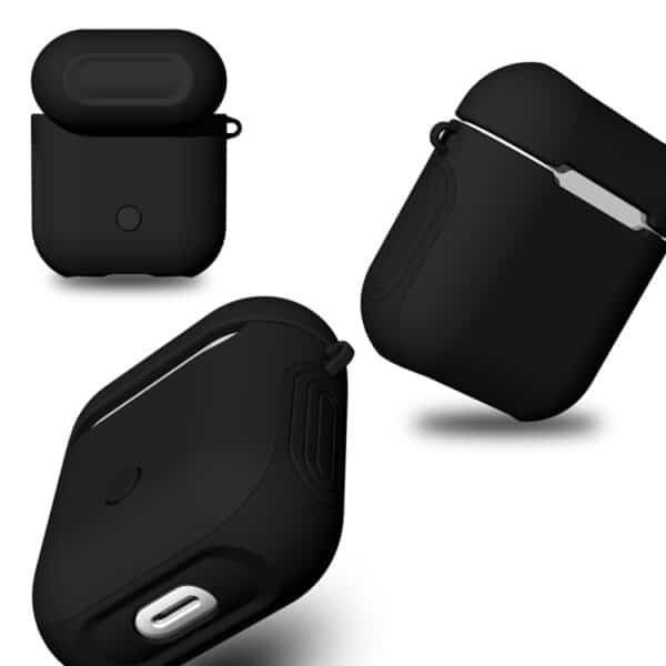 Frosted Rubber Paint + PC AirPods Case for AirPods 1 / 2 - Sort