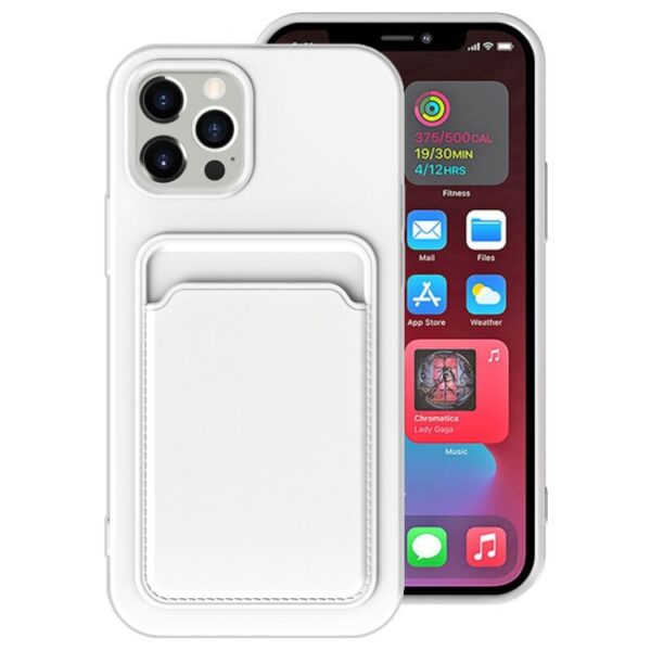 iPhone 12 Pro Max cover med kort holder hvid.