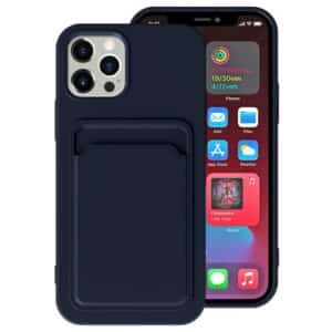 iPhone 11 cover med kort holder blå.